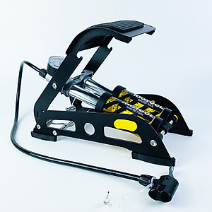 Bơm xe máy - Bơm xe đạp chân - Bơm đạp chân 2 ống đa năng - Bơm hơi đạp chân mini Xe Đạp, Xe Máy, Xe Ô tô, Xe Hơi Đa Năng Dễ Dàng Xếp Gọn thân hợp kim siêu bền, hỗ trợ cả van Mỹ và van Pháp Thương hiệu KIOTOOL