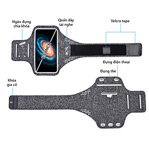 Bao, Túi đựng Điện Thoại tới 6.5 Inch Đeo tay chạy bộ ,Tập thể dục Rhino B101 Kháng nước, chống thấm, có thể cắm tai nghe phù hợp điện thoại Samsung, Iphone, Sony, Xiaomi,... - Hàng chính hãng