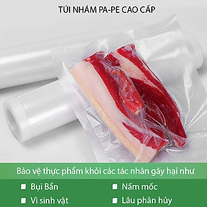 Cuộn Túi Hút Chân Không Thực Phẩm Một Mặt Nhám Một Mặt Trơn Dạng Hạt Mịn Phù Hợp Cho Tất Cả Các Dòng Máy Hút Chân Không - Hàng Chính Hãng