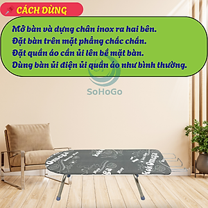 Bàn Để Ủi Quần Áo Kiểu Ngồi Lót Gỗ, 30x60cm, 4 Chân Gấp Gọn  (Họa Tiết Ngẫu Nhiên)