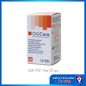 Hộp 25 que thử đường huyết dùng cho máy đo đường huyết OGCare