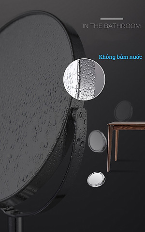 Gương trang điểm phóng đại 3 lần, xoay 360 độ, 2 mặt siêu nét, treo tường phòng tắm, phòng ngủ, Khách sạn, resort, Inox SUS 304, Size 15cm, 18cm, 20cm, Minh House
