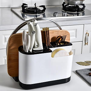 Khay Kệ Để Dao Thớt Hộp Ống Đựng Đũa Muỗng Kết Hợp Giá Để Úp Thớt Nắp Vung Để Đồ Nhà Bếp - HÀNG CHÍNH HÃNG MINIIN