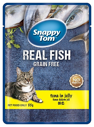 Pate Snappy Tom Gói 85g Real Fish - mèo ăn ngon miệng và tăng cân