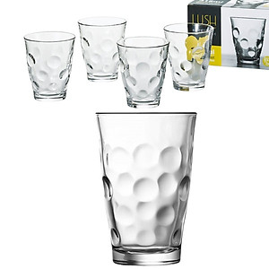 Bộ 04 cốc thủy tinh cao cấp chịu nhiệt họa tiết tròn mang lại vẻ trang nhã, sang trọng - nội địa Nhật Bản 