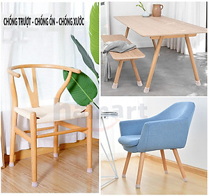 COMBO 4 Miếng Lót Chân Bàn Ghế Silicone Bọc Chân Bàn Ghế Vuông & Tròn Tiện Lợi