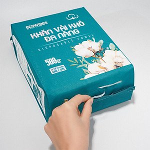 TẶNG MÓC TREO_Khăn vải rút khô đa năng EcoWipes 500Gr túi rút treo tường lau mặt tẩy trang