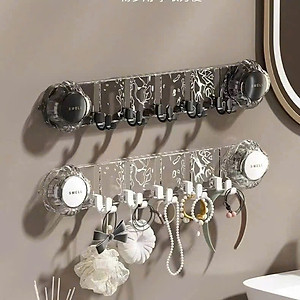 Thanh móc treo đồ hút chân không nhà tắm đa năng, móc treo tường chịu lực tốt không cần khoan