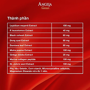 [Hộp 15v] Viên Uống ANGELA GOLD Hỗ Trợ Sức Khỏe, Sắc Đẹp Và Sinh Lý Nữ