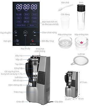 Máy Xay Nấu Chân Không Đa Năng Mishio MK307 - Hàng Chính Hãng