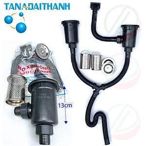 Bộ Chậu Rửa Bát Inox TÂN Á ĐẠI THÀNH 2 Hộc 1 Cánh Có Chân Kèm Vòi Nước Lạnh Luxta - Mua đủ bộ tặng dây cấp inox, rổ rút gác chậu, đầu nối ống xả, keo lụa