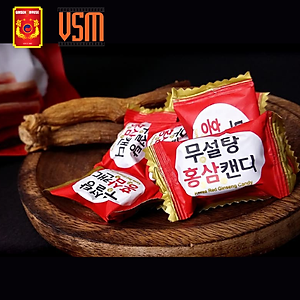 Kẹo Hồng Sâm Hàn Quốc Không Đường Ginseng House - Bịch đỏ 500g - Giảm Mệt Mỏi & Căng Thẳng