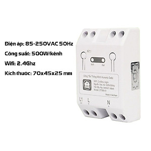 Công tắc thông minh ĐIỀU KHIỂN TỪ XA qua wifi HUNONIC DATIC 1 Kênh 500W - Cơ Điện Shop