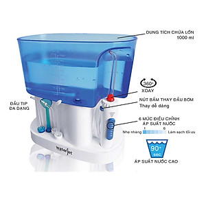 Máy tăm nước gia đình Waterjet Classic (5 đầu tăm, dùng được cho người niềng răng, có đầu cạo lưỡi) - Bảo hành 12 tháng