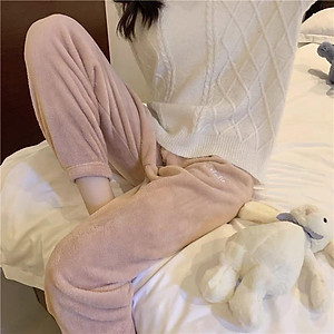 Quần nỉ bông - Quần lông cừu mặc nhà siêu ấm dày dặn hàng loại đẹp