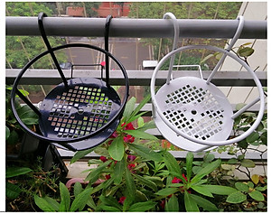 ComBo 3 GIỎ SẮT Treo Chậu Hoa Ban Công Hình Tròn - Màu Trắng