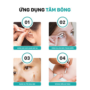 Combo 03 Tăm Bông Niva Túi 100 Que Thân Giấy AZP2 Đa Năng Chuyên Dùng Ngoáy Tai, Vệ Sinh, Trang Điểm, Thân Thiện Môi Trường