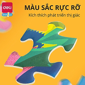 Đồ Chơi Xếp Hình Puzzle Cấp Độ Dễ Đến Khó 7 Level Deli - Chủ Đề Động vật, Khủng Long, Đại Dương - Đồ Chơi Giáo Dục Cho Bé Từ 2 Tới 6 Tuổi - 74500