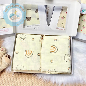 KHĂN TẮM XÔ MUSLIN GEE 2 lớp mềm mại, thấm hút, an toàn, 100x100cm, 100% organic cotton, thân thiện với da bé