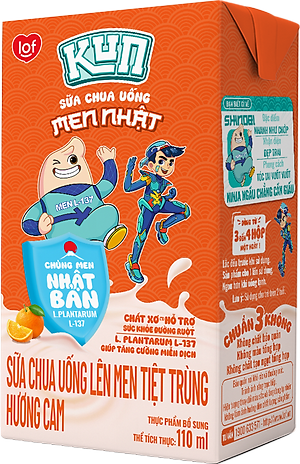 Thùng 48 Hộp Sữa Chua Uống Hương Cam KUN 110ml/hộp
