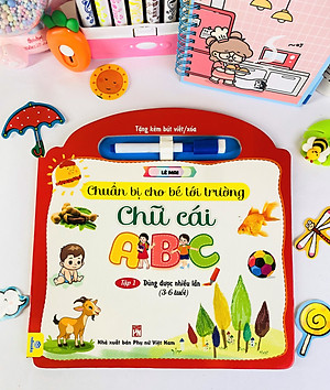 Sách - Chuẩn bị cho bé tới trường: Chữ cái và chữ số - Dùng được nhiều lần - ndbooks