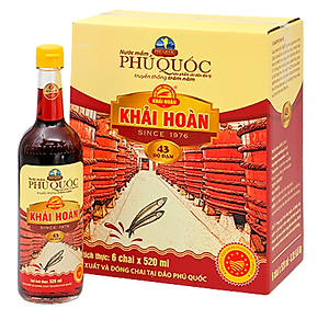 Nước mắm Khải Hoàn Phú Quốc 40-43 độ đam 520ml thùng 6 chai