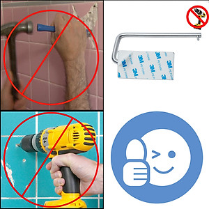 Giá treo cuộn giấy vệ sinh inox 304 dán tường Hobby home decor G1