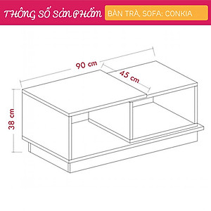 Bàn trà bằng gỗ thiết kế nhỏ gọn SMLIFE Conkia