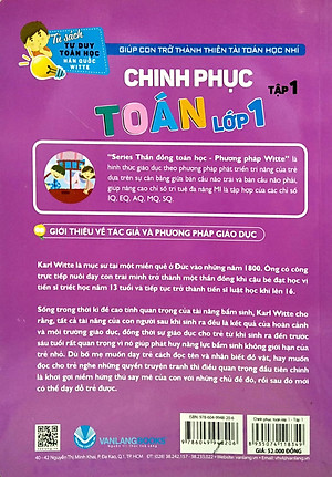 Tủ Sách Tư Duy Toán Học HQ - Chinh Phục Toán Lớp 1 Tập 1