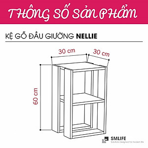 Tủ đầu giường bằng gỗ kết cấu chắc chắn SMLIFE Nellie