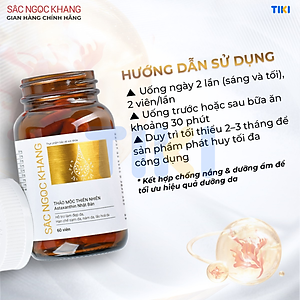 Viên uống Sắc Ngọc Khang Vi tảo lục (60 viên) giúp trẻ hóa làn da xua tan vết nám, hỗ trợ cân bằng nội tiết tố, bổ huyết, điều kinh, hỗ trợ giảm các triệu chứng tiền mãn kinh