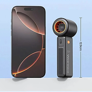 Quạt cầm tay turbo mini siêu mát Pin trâu 5000 mAh, nhỏ gọn linh hoạt hiệu WARMCO - 100 chế độ gió, dùng liên tục 18h (tùy mức gió), thiết kế đẹp, bền - hàng nhập khẩu