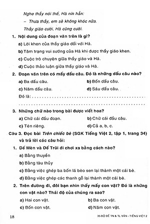 Sách 35 Bộ Đề Văn - Tiếng Việt Lớp 2 - Tự Luận & Trắc Nghiệm (Tái Bản)