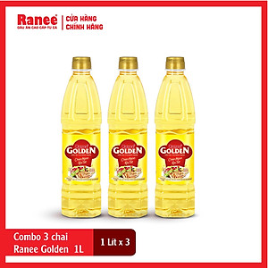 {Đơn 199k tặng hộp bơ 80g} Combo 3 chai dầu ăn Ranee Golden 1 lít (1 lít/chai x 3 chai)
