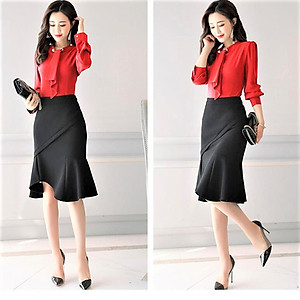 Chân váy đuôi cá công sở nữ dáng midi dài 60cm hàng thiết kế chân váy Hàn Quốc vải kaki thun co giãn New Design MS009