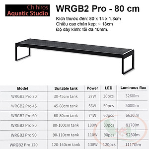 Đèn led Chihiros WRGB 2 Pro 30, 45, 60, 80, 90, 120 cm wrgb2 quang phổ trồng cây bể thủy sinh cá tép