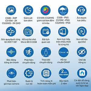 Camera WiFi TP-Link Tapo C510W / C520WS An Ninh Quay/Quét 360 Độ, Chống Nước - Hàng Chính Hãng