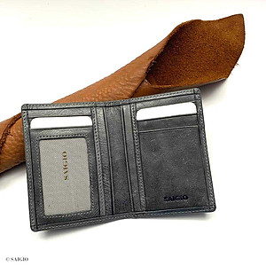 Bóp Da Đựng Thẻ ATM Nhỏ Gọn, Chất Da Pull-Up Mềm Mại, Trẻ Trung - Cá Tính, Thiết Kế Hiện Đại, Nhiều Ngăn Tiện Dụng, Đựng Thẻ Ngân Hàng, Card Danh Thiếp, Căn Cước Công Dân, Hình Lưu Niệm, Dáng Đứng - Gập 2 - Hàng Chính Hãng SAIGIO