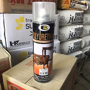 Sơn xịt bóng gỗ PU Polyurethane Bosny No.1911 - Nhập khẩu Thái Lan (Loại Bóng mờ)