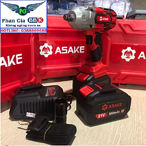 MÁY SIẾT BULONG CAO CẤP ASAKE MỞ ỐC 38mm  PIN 15 CELL 8.0 AH