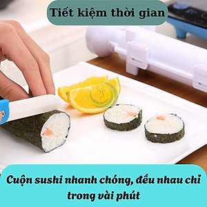 Combo Khuôn Cuộn Sushi Ống Tròn & Mành Tre Truyền Thống Bộ Dụng Cụ Làm Sushi Chuyên Nghiệp - Ống Cuộn & Mành Cuộn Ống Cuốn Sushi Cầm Tay Kèm Mành Tre Nhật Bản
