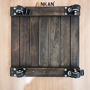 Đế Lót Chậu Cây Có Bánh Xe Cao Cấp ANKAN Hình Vuông Màu Đen 35x35Cm, Tải trọng 150 Kg, Di Chuyển Chậu Cây Nặng Dễ Dàng, Êm Ái