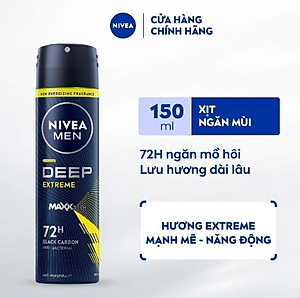 Xịt Ngăn Mùi NIVEA Men Deep Extreme Hương Năng Động (150 ml) - 93381