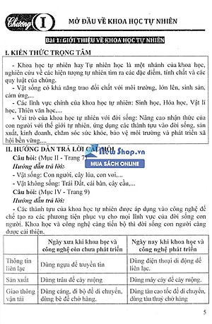 Sách HƯỚNG DẪN TRẢ LỜI CÂU HỎI KHOA HỌC TỰ NHIÊN 6 (BÁM SÁT SGK KẾT NỐI TRI THỨC VỚI CUỘC SỐNG)