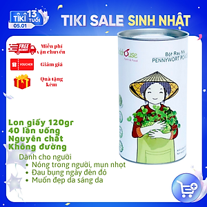 Bột rau má hữu cơ nguyên chất sấy lạnh Dalahouse - Giải độc, mát gan, thanh nhiệt cơ thể, giảm mụn, đẹp da