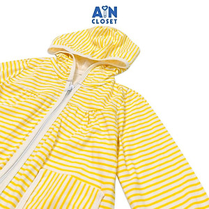 Áo khoác có nón bé gái họa tiết Kẻ Vàng thun da cá - AICDBGUGTNYD - AIN Closet