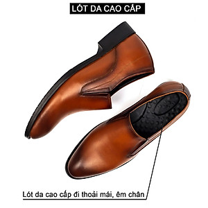Giày lười da tăng chiều cao nam Bụi Leather G112 - Da bò Nappa cao cấp - Bảo hành 12 tháng