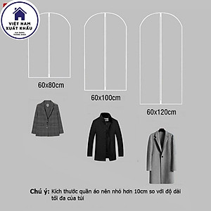 Túi Bọc Quần Áo Treo Tủ Chống Bụi Có Khóa Chống Thấm Đủ Size