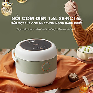 Nồi Cơm Cao Tần, Nồi Cơm Điện Thông Minh BEAR SB-NC16L Dung Tích 1.6 Lít Công Suất 400 W - Hàng Chính Hãng