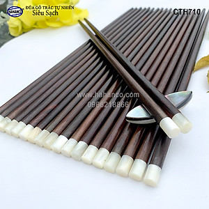Đũa Trắc tròn đầu 1cm ốc biển New Zealand siêu sạch (10 đôi/hộp) kháng khuẩn, chống nấm mốc (CTH710) Sang trọng trên bàn ăn, dùng làm quà biếu hoặc tặng